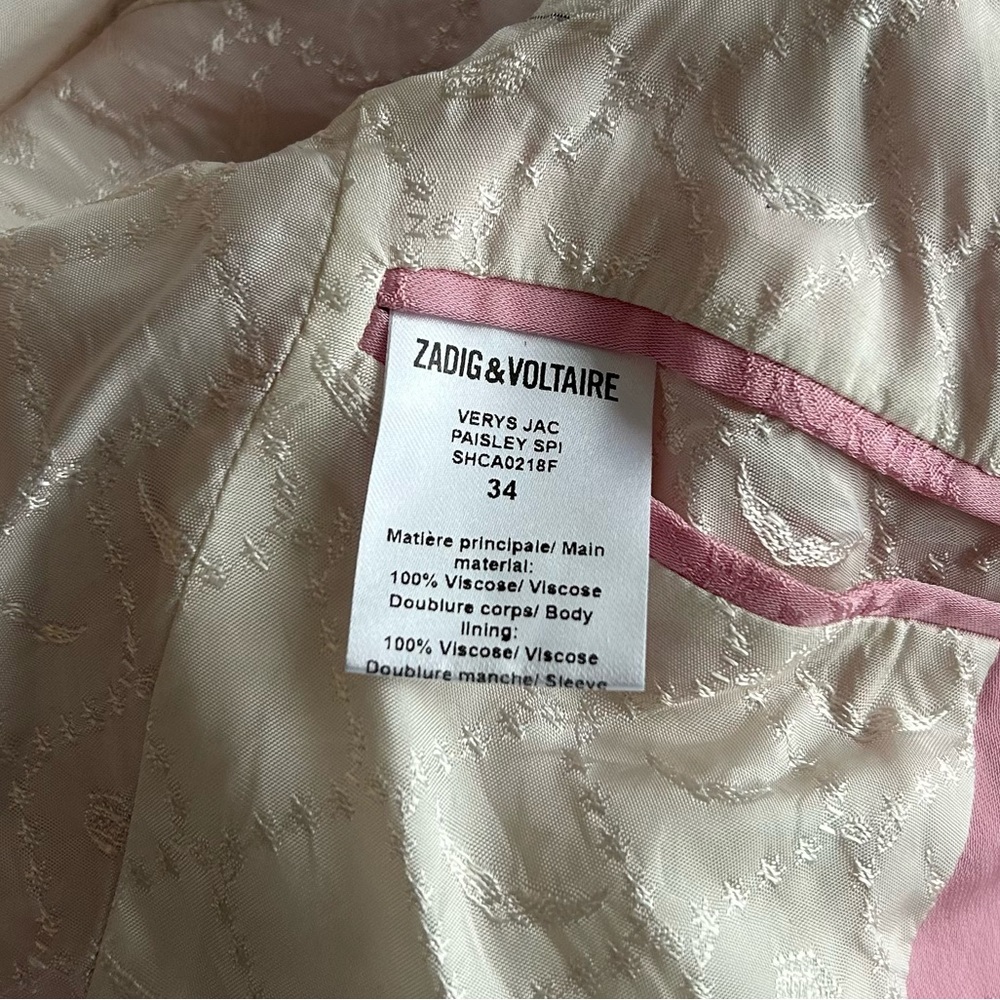 ZADIG & VOLTAIRE Pink Paisley Jacket - Picture 8 of 9